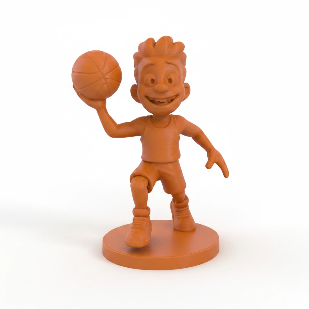Figurină Jucător Baschet Stil Desen Animat Decor Birou Sportiv - culoare Portocaliu, imprimare 3D Vibecraft