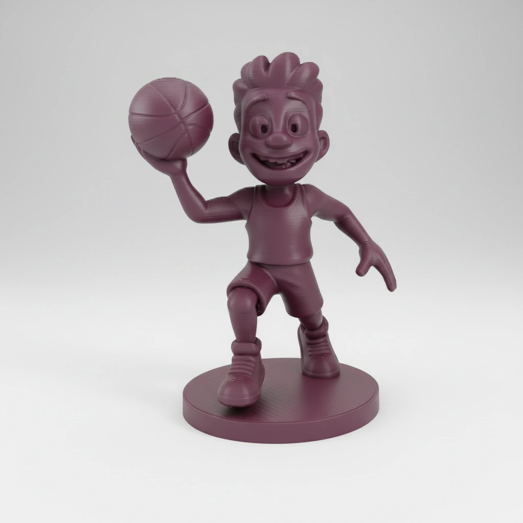 Figurină Jucător Baschet Stil Desen Animat Decor Birou Sportiv - culoare vibecraft Figurină Jucător Baschet Stil Desen Animat Decor Birou Sportiv cf purple red studio, produs imprimat 3D Vibecraft