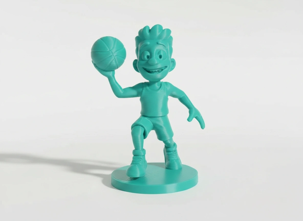 Figurină Jucător Baschet Stil Desen Animat Decor Birou Sportiv - culoare vibecraft Figurină Jucător Baschet Stil Desen Animat Decor Birou Sportiv teal studio, produs imprimat 3D Vibecraft