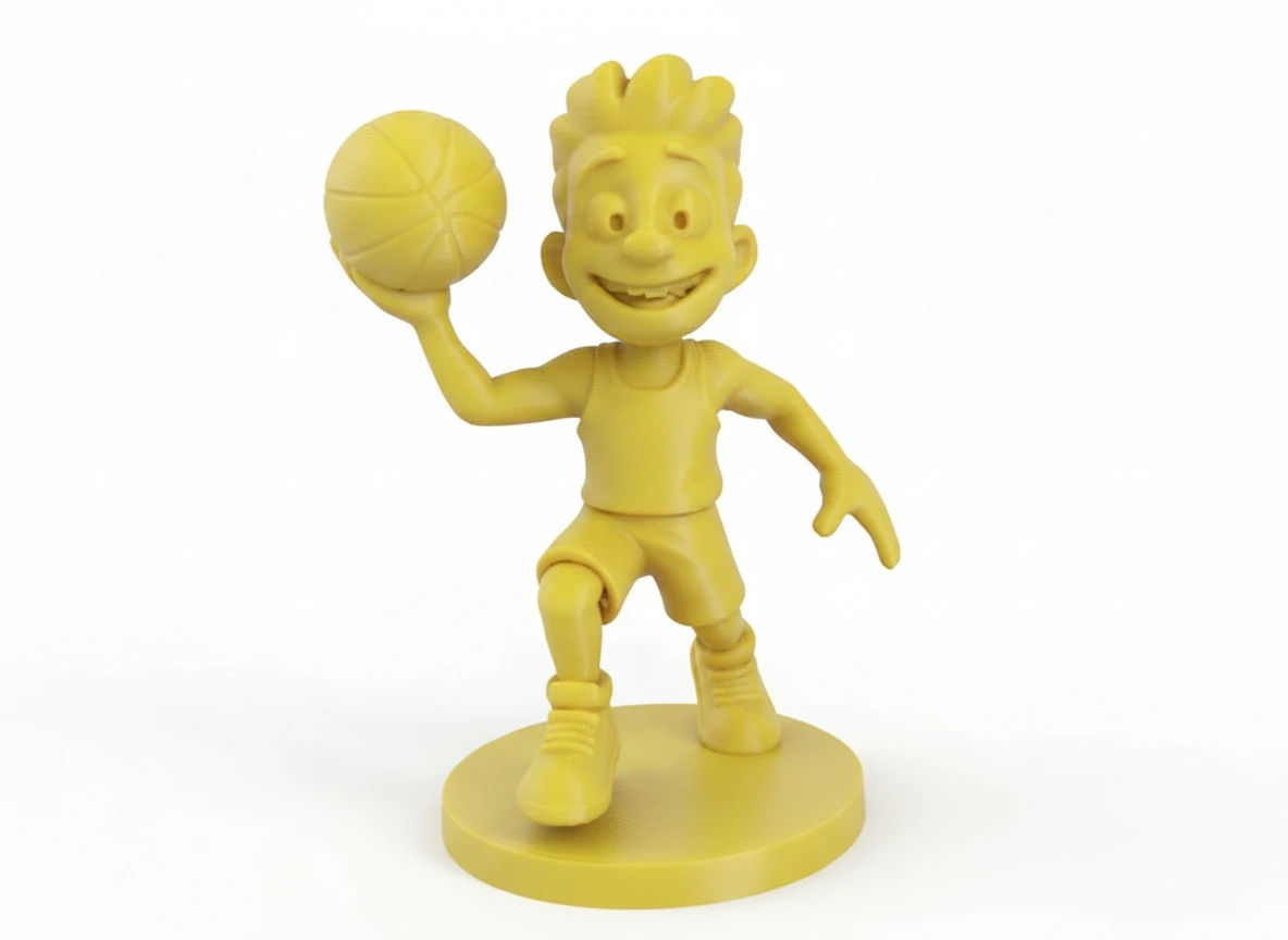 Figurină Jucător Baschet Stil Desen Animat Decor Birou Sportiv - culoare Galben, imprimare 3D Vibecraft
