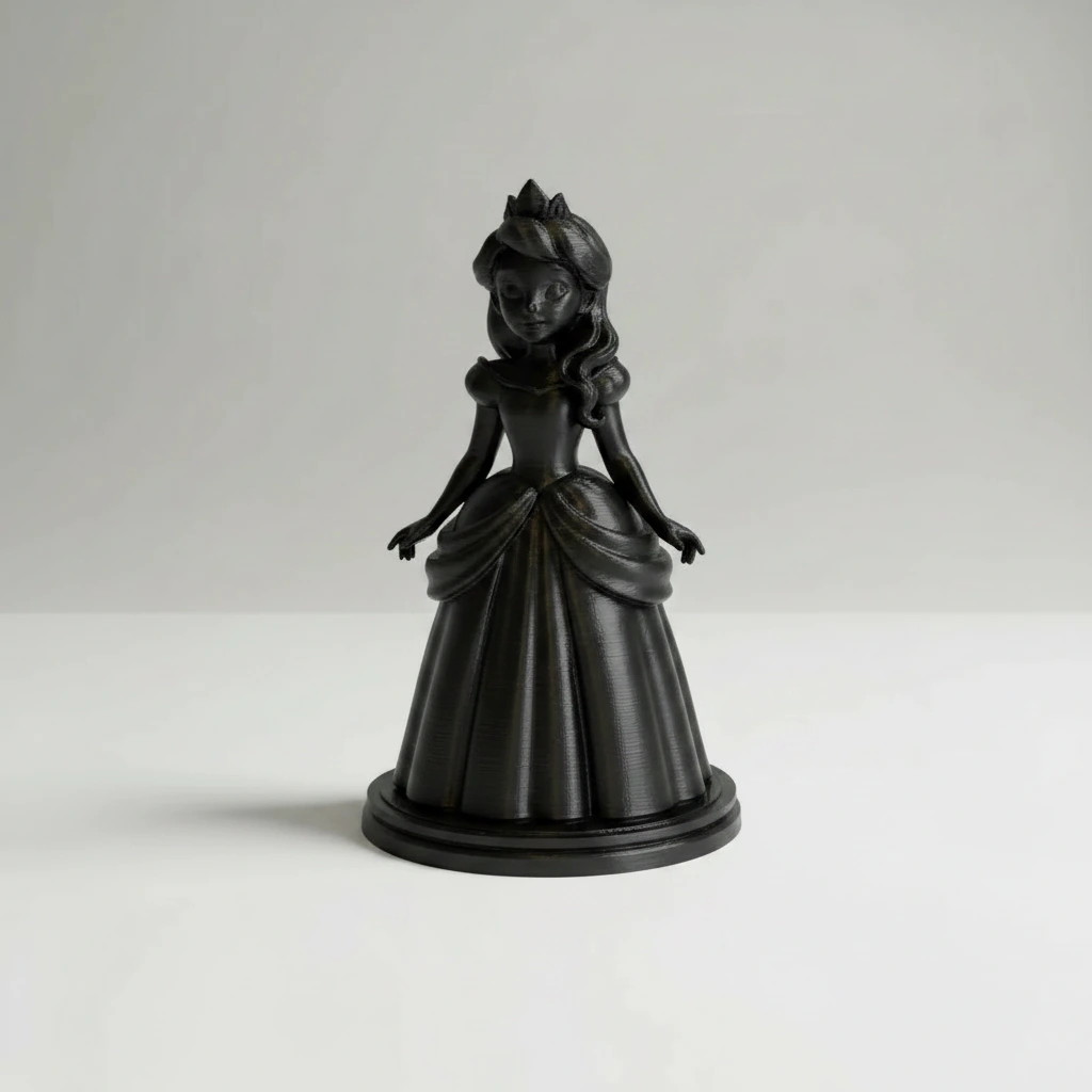 Figurina Decorativa Printesa Design Clasic - Negru compozit fibra de carbon, imprimare 3D Vibecraft