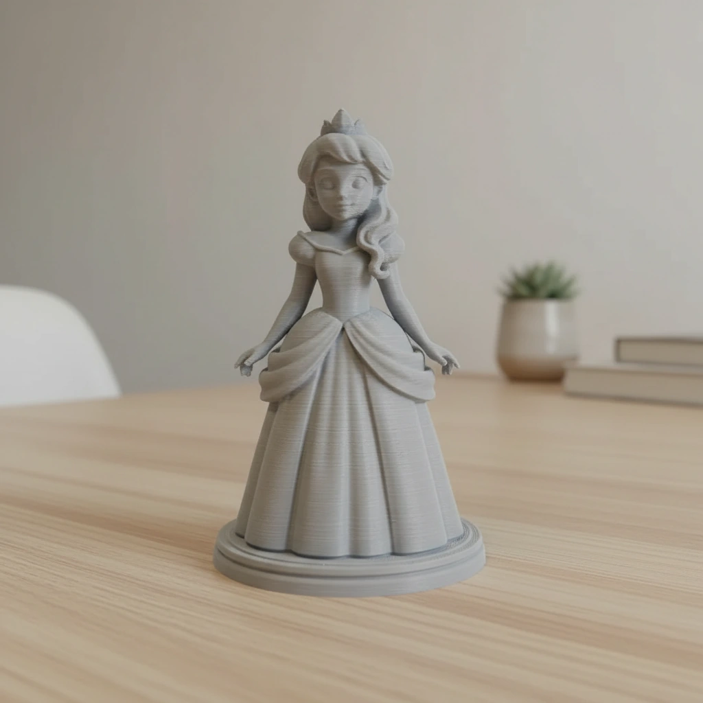 Figurina Decorativa Printesa Design Clasic - culoare Gri, imprimare 3D Vibecraft