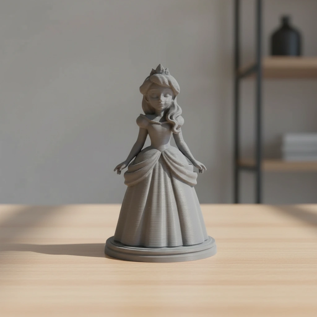 Figurina Decorativa Printesa Design Clasic - culoare Gri, imprimare 3D Vibecraft