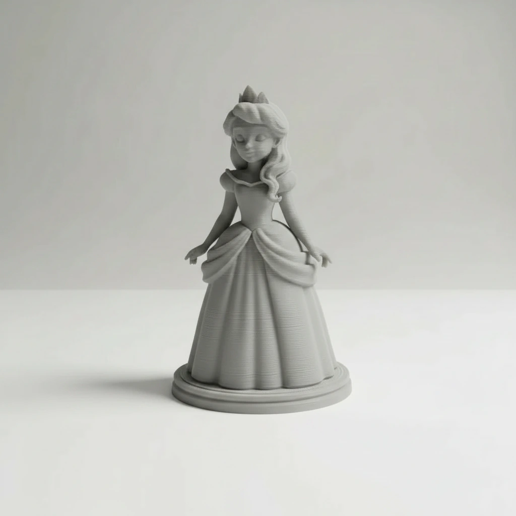 Figurina Decorativa Printesa Design Clasic - culoare Gri, imprimare 3D Vibecraft