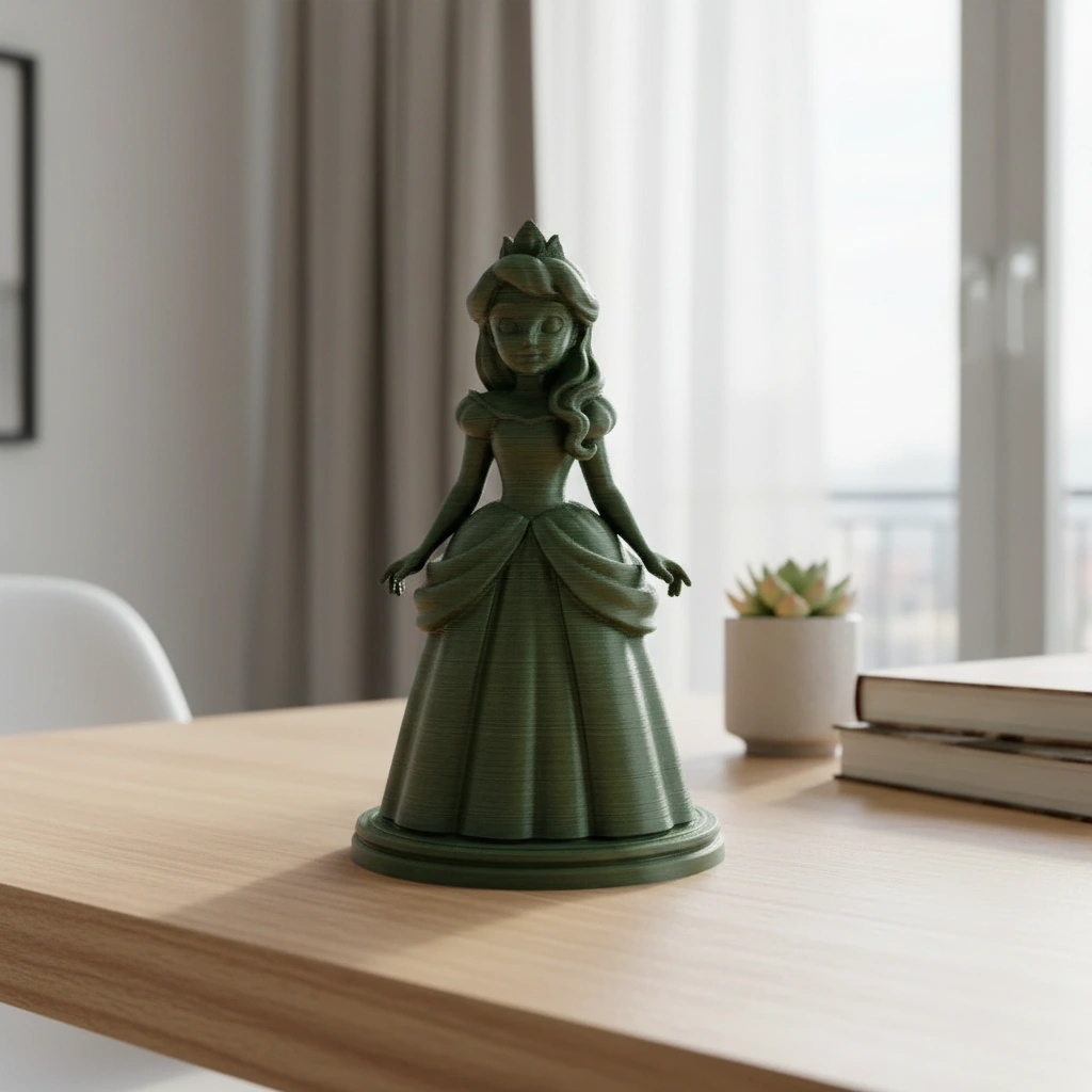 Figurina Decorativa Printesa Design Clasic - culoare Verde, imprimare 3D Vibecraft