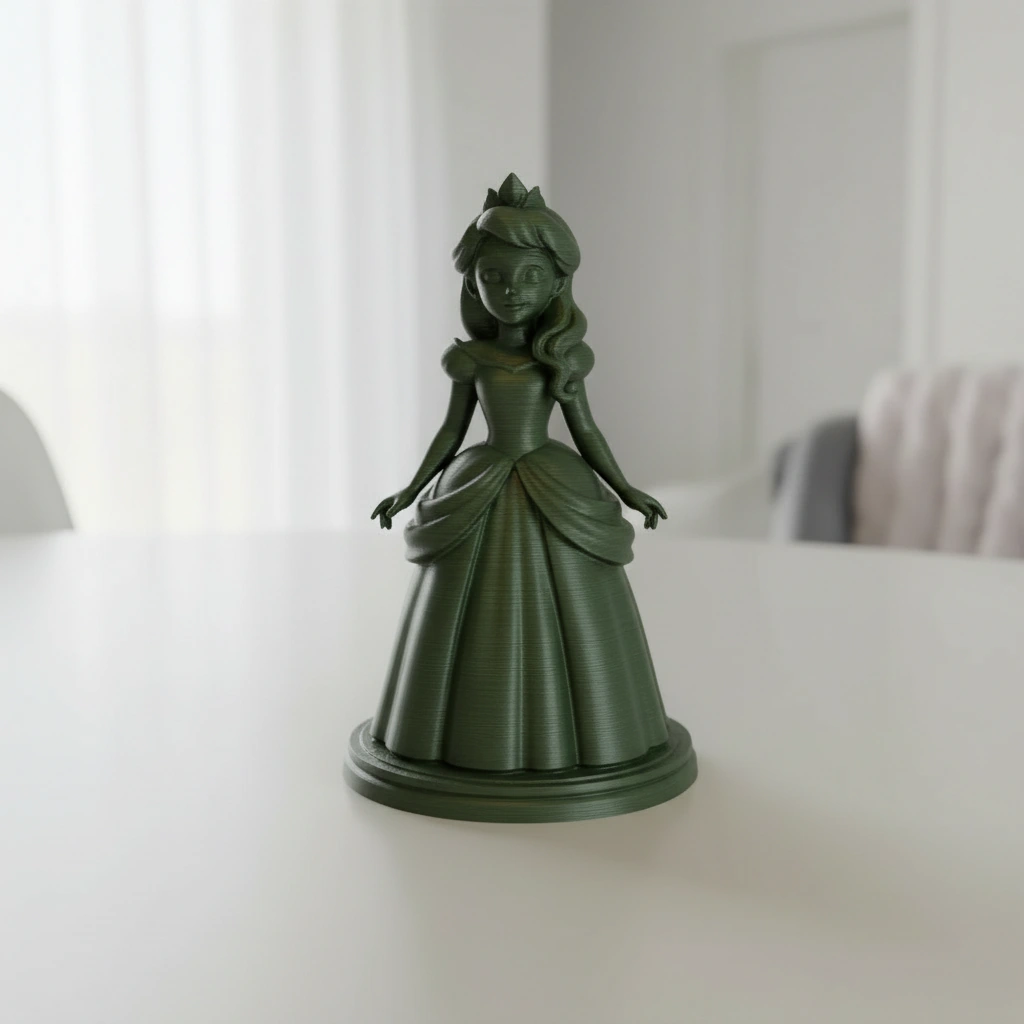 Figurina Decorativa Printesa Design Clasic - culoare Verde, imprimare 3D Vibecraft