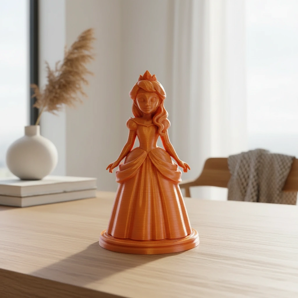 Figurina Decorativa Printesa Design Clasic - culoare Portocaliu, imprimare 3D Vibecraft