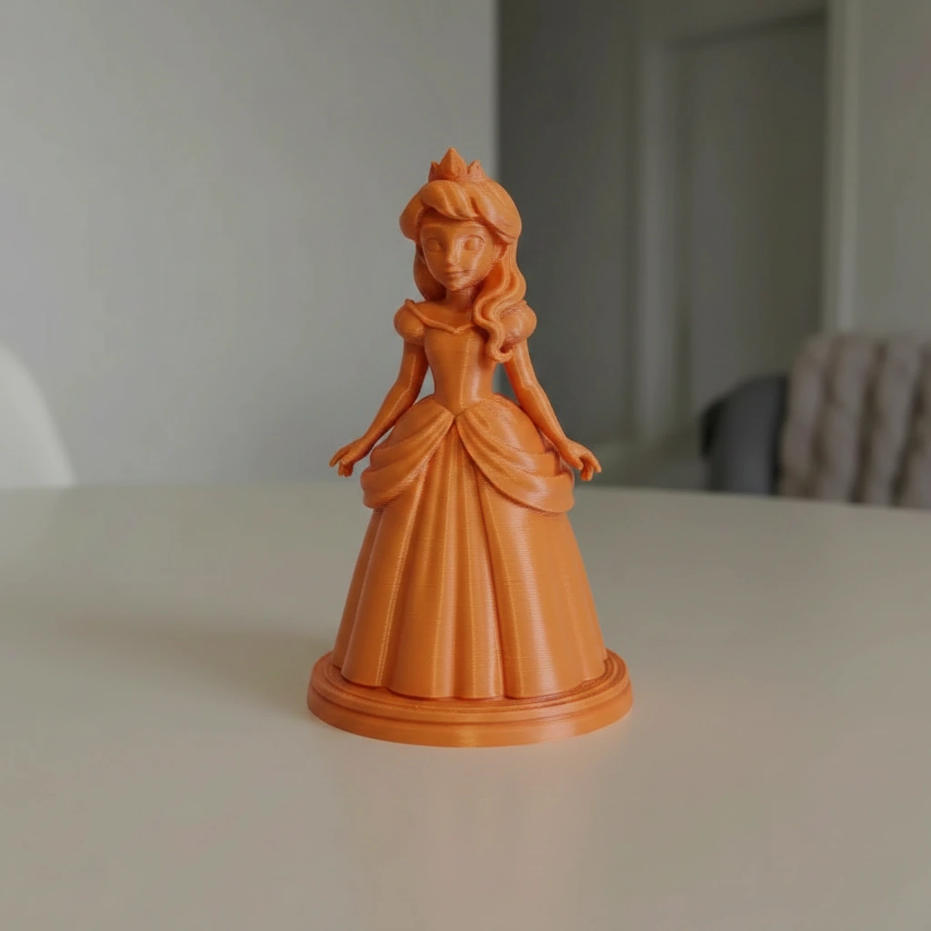 Figurina Decorativa Printesa Design Clasic - culoare Portocaliu, imprimare 3D Vibecraft