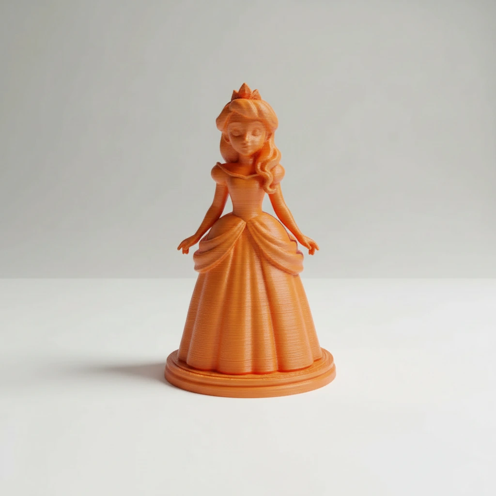 Figurina Decorativa Printesa Design Clasic - culoare Portocaliu, imprimare 3D Vibecraft