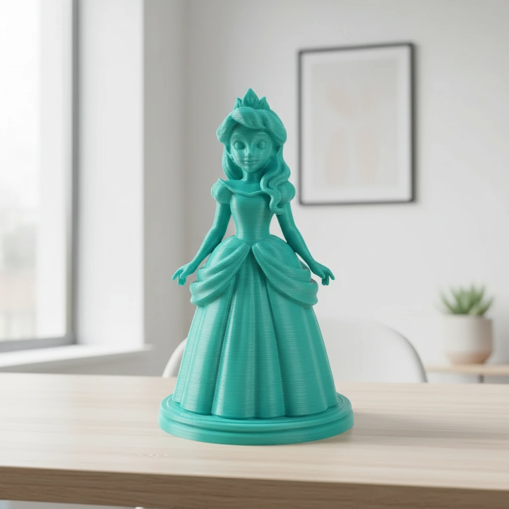 Figurina Decorativa Printesa Design Clasic - culoare Albastru verzui, imprimare 3D Vibecraft