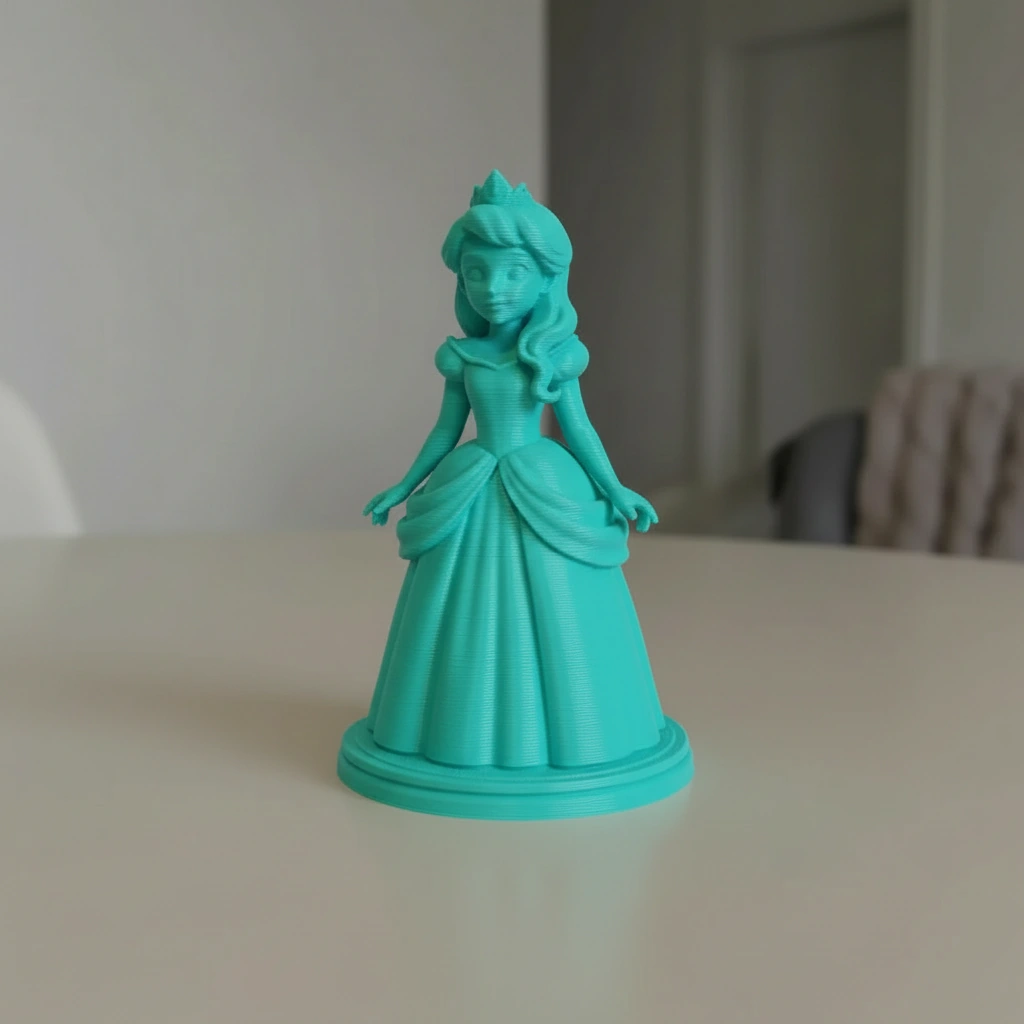Figurina Decorativa Printesa Design Clasic - culoare Albastru verzui, imprimare 3D Vibecraft