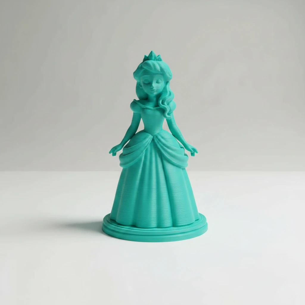 Figurina Decorativa Printesa Design Clasic - culoare Albastru verzui, imprimare 3D Vibecraft