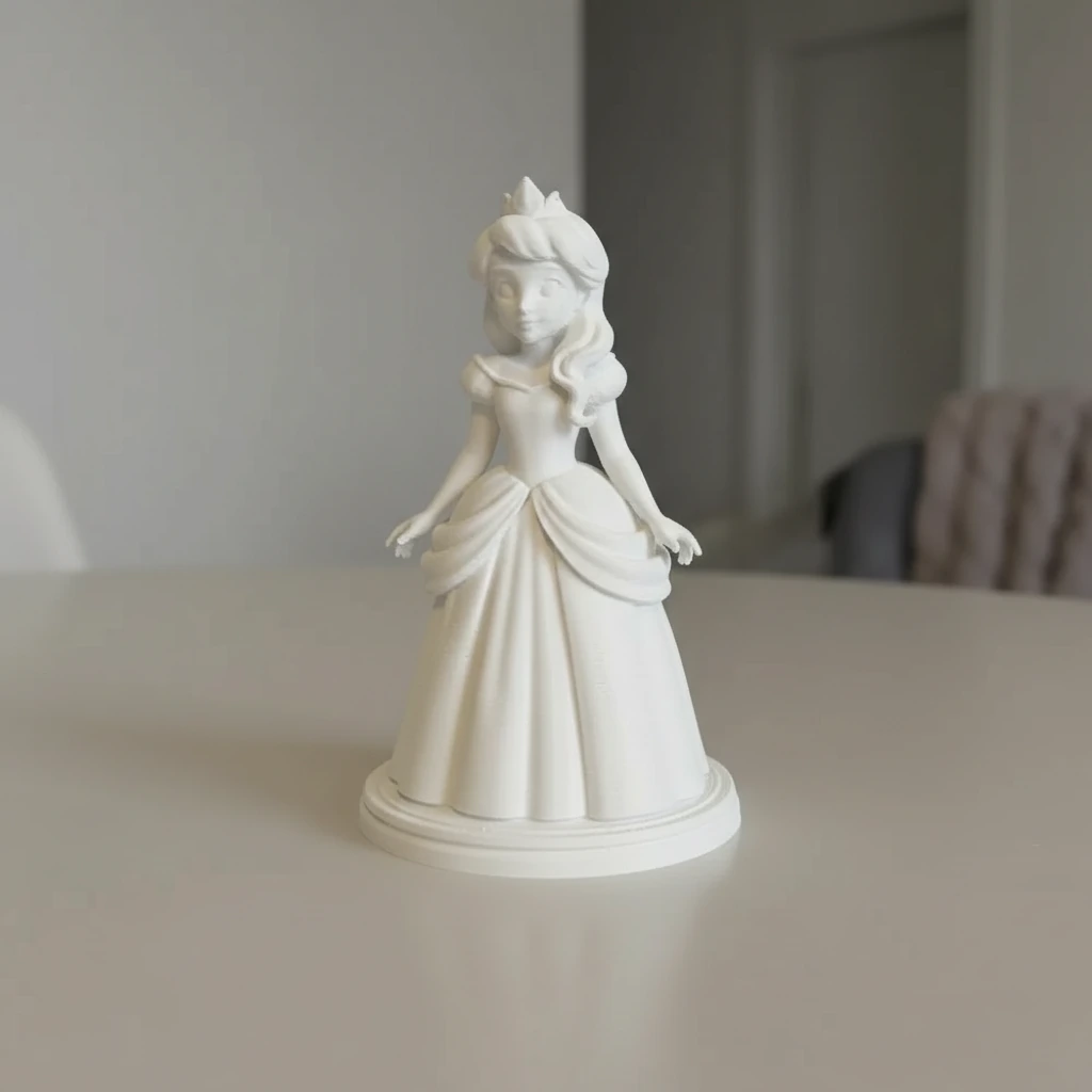 Figurina Decorativa Printesa Design Clasic - culoare white scene, produs imprimat 3D Vibecraft
