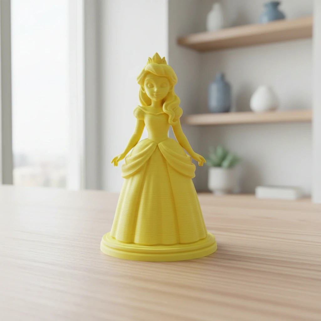 Figurina Decorativa Printesa Design Clasic - culoare Galben, imprimare 3D Vibecraft