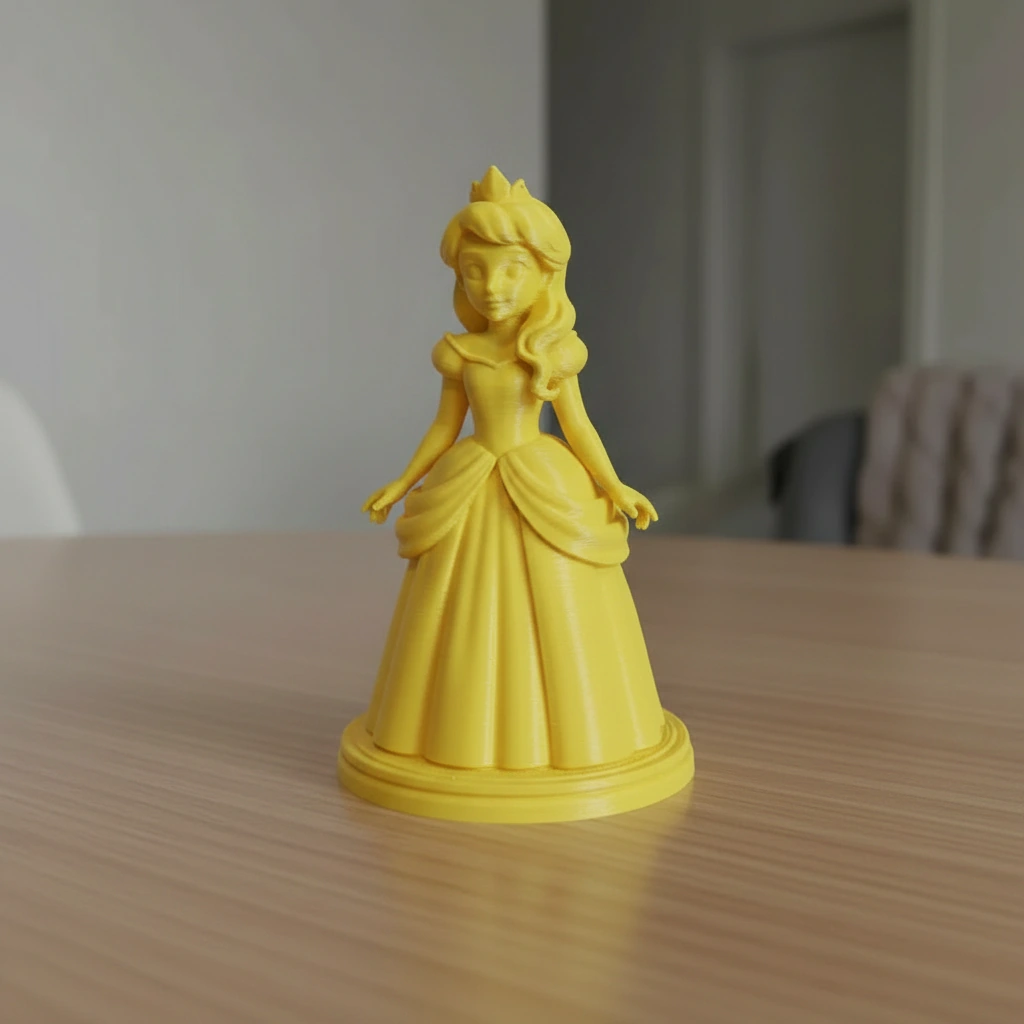 Figurina Decorativa Printesa Design Clasic - culoare Galben, imprimare 3D Vibecraft