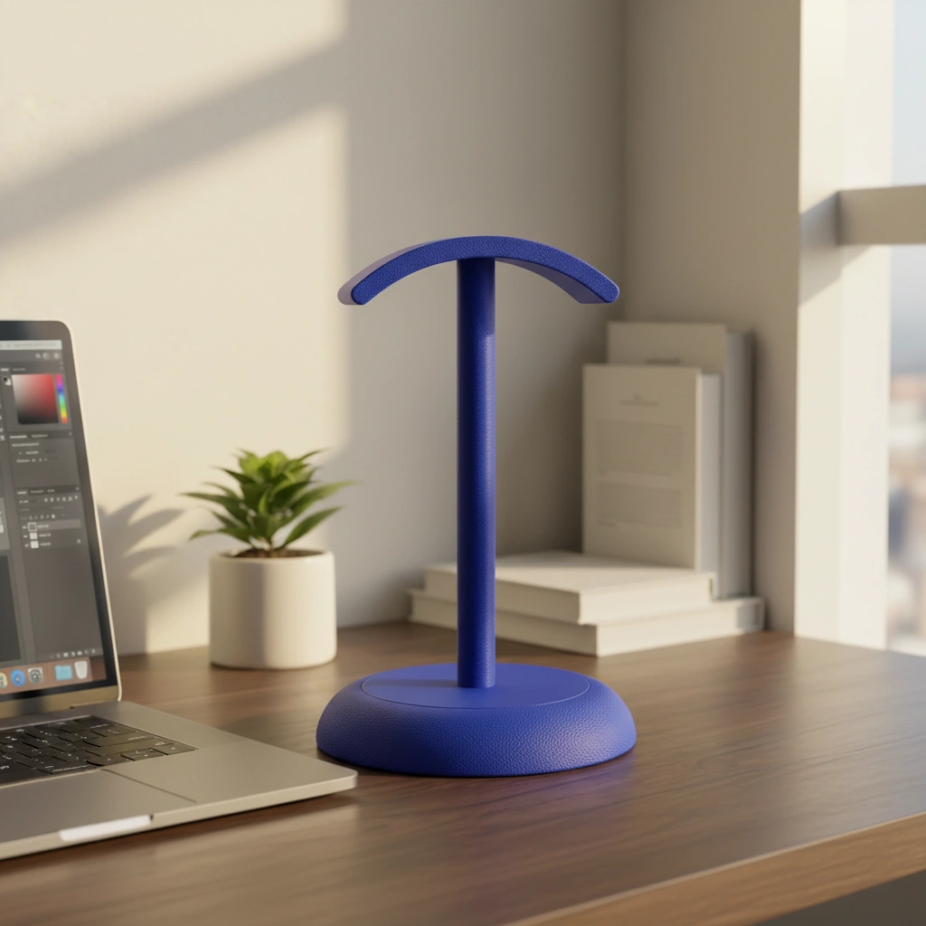 Suport Căști Audio Birou Design Minimalist Imprimat 3D - culoare Albastru, imprimare 3D Vibecraft