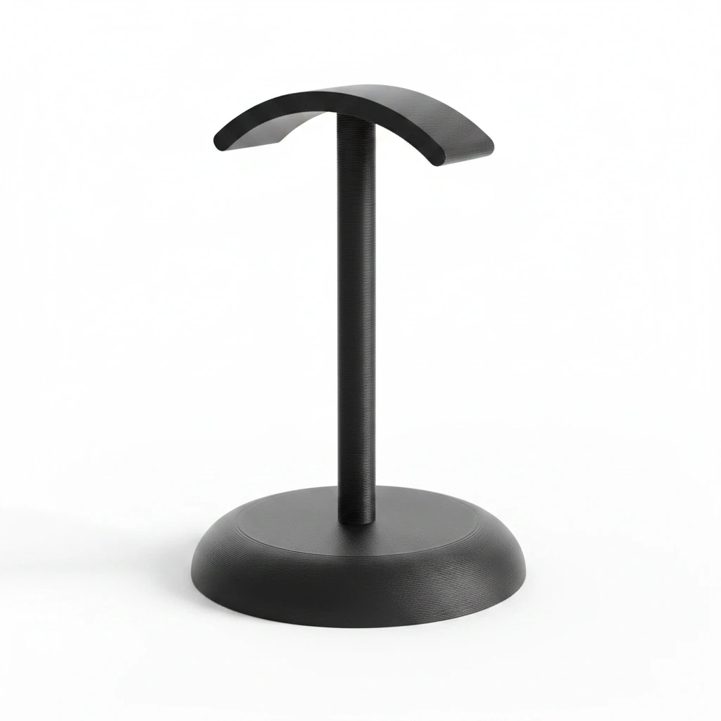 Suport Căști Audio Birou Design Minimalist Imprimat 3D - Negru compozit mat, imprimare 3D Vibecraft