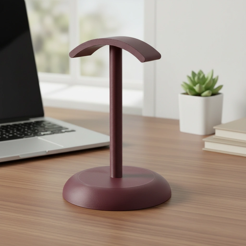 Suport Căști Audio Birou Design Minimalist Imprimat 3D - Purple red compozit mat, imprimare 3D Vibecraft