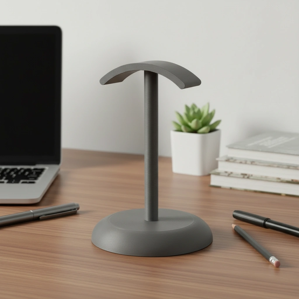 Suport Căști Audio Birou Design Minimalist Imprimat 3D - culoare Gri, imprimare 3D Vibecraft