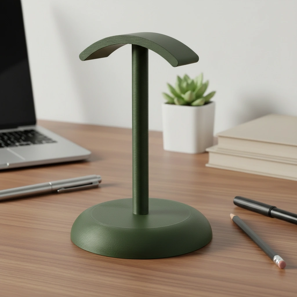 Suport Căști Audio Birou Design Minimalist Imprimat 3D - culoare Verde, imprimare 3D Vibecraft