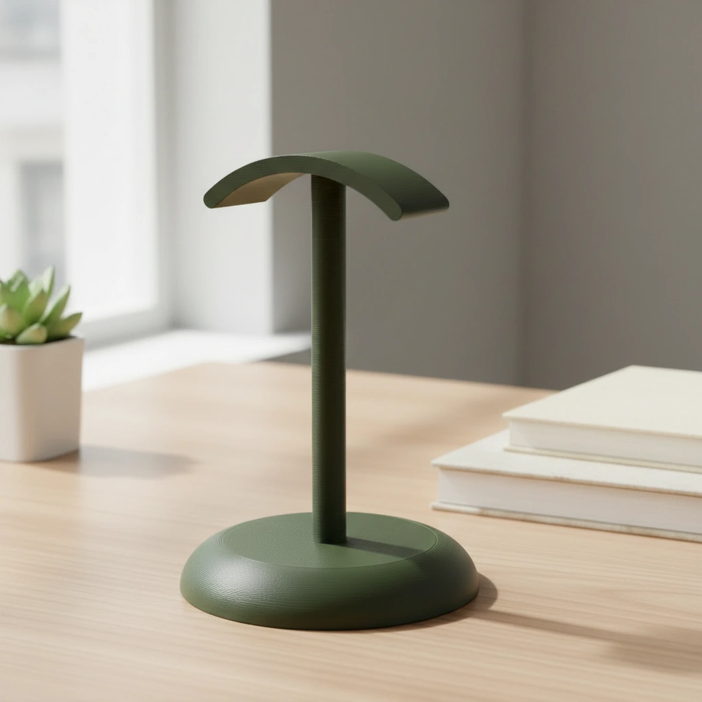 Suport Căști Audio Birou Design Minimalist Imprimat 3D - culoare Verde, imprimare 3D Vibecraft