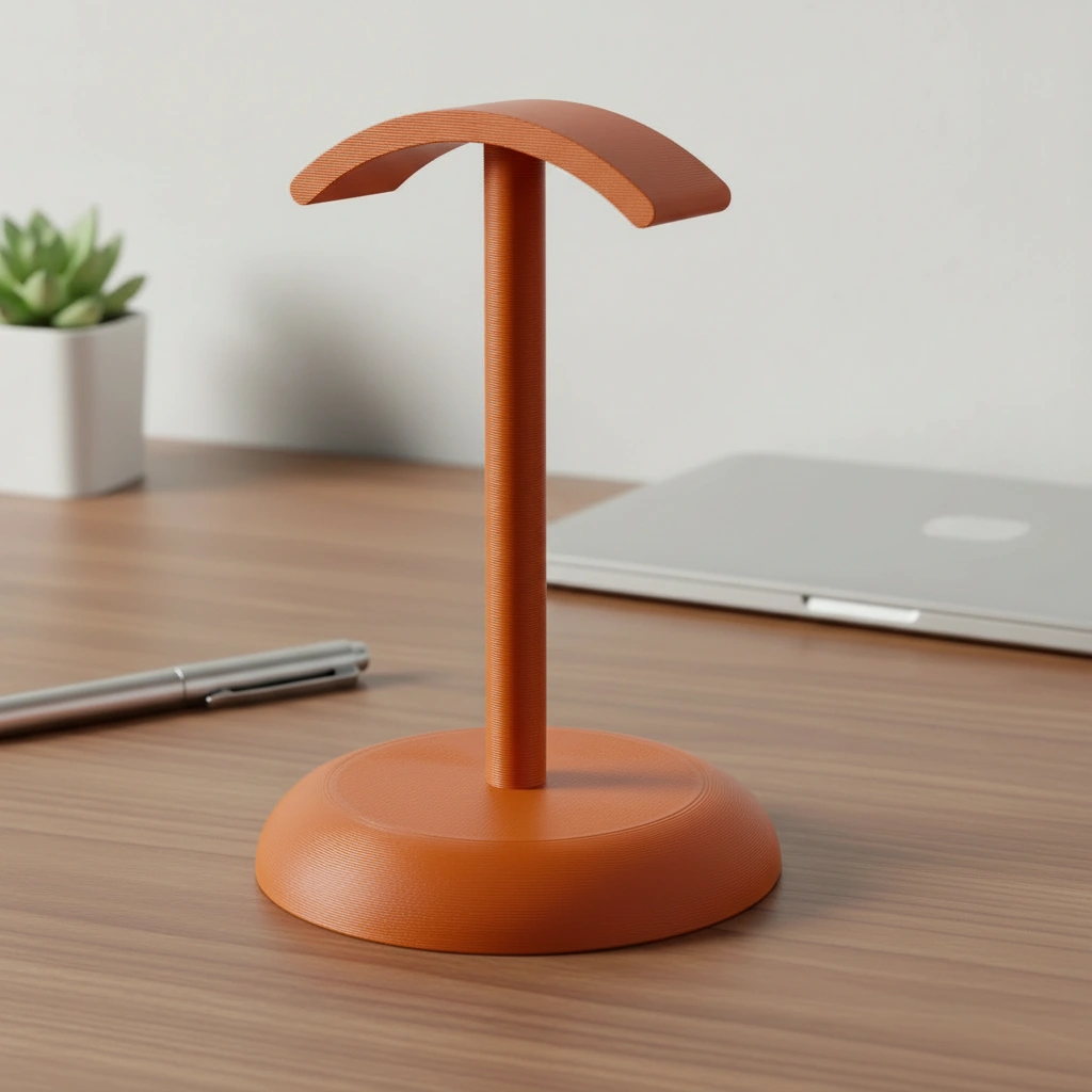 Suport Căști Audio Birou Design Minimalist Imprimat 3D - culoare Portocaliu, imprimare 3D Vibecraft