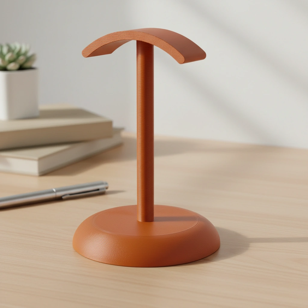 Suport Căști Audio Birou Design Minimalist Imprimat 3D - culoare Portocaliu, imprimare 3D Vibecraft