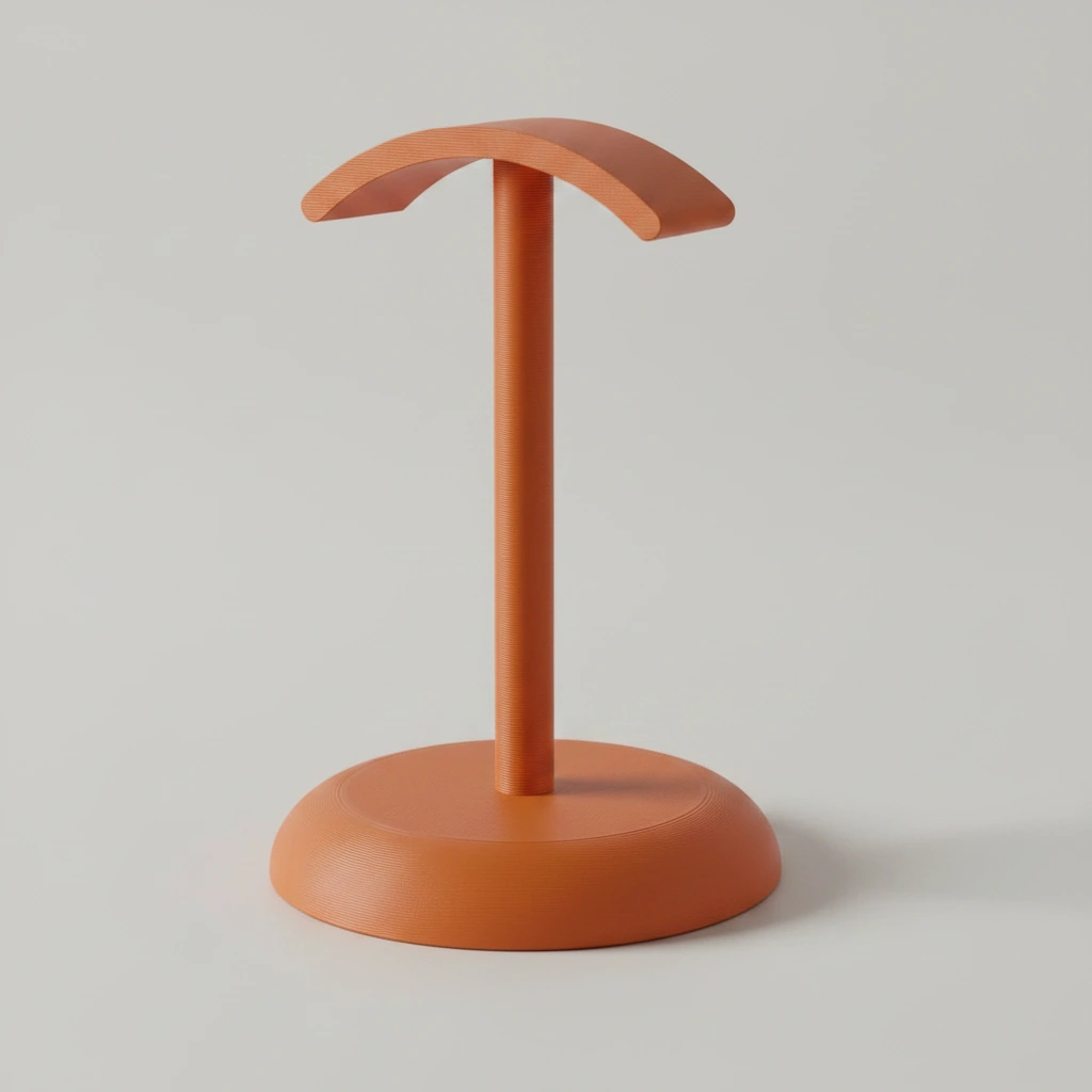 Suport Căști Audio Birou Design Minimalist Imprimat 3D - culoare Portocaliu, imprimare 3D Vibecraft