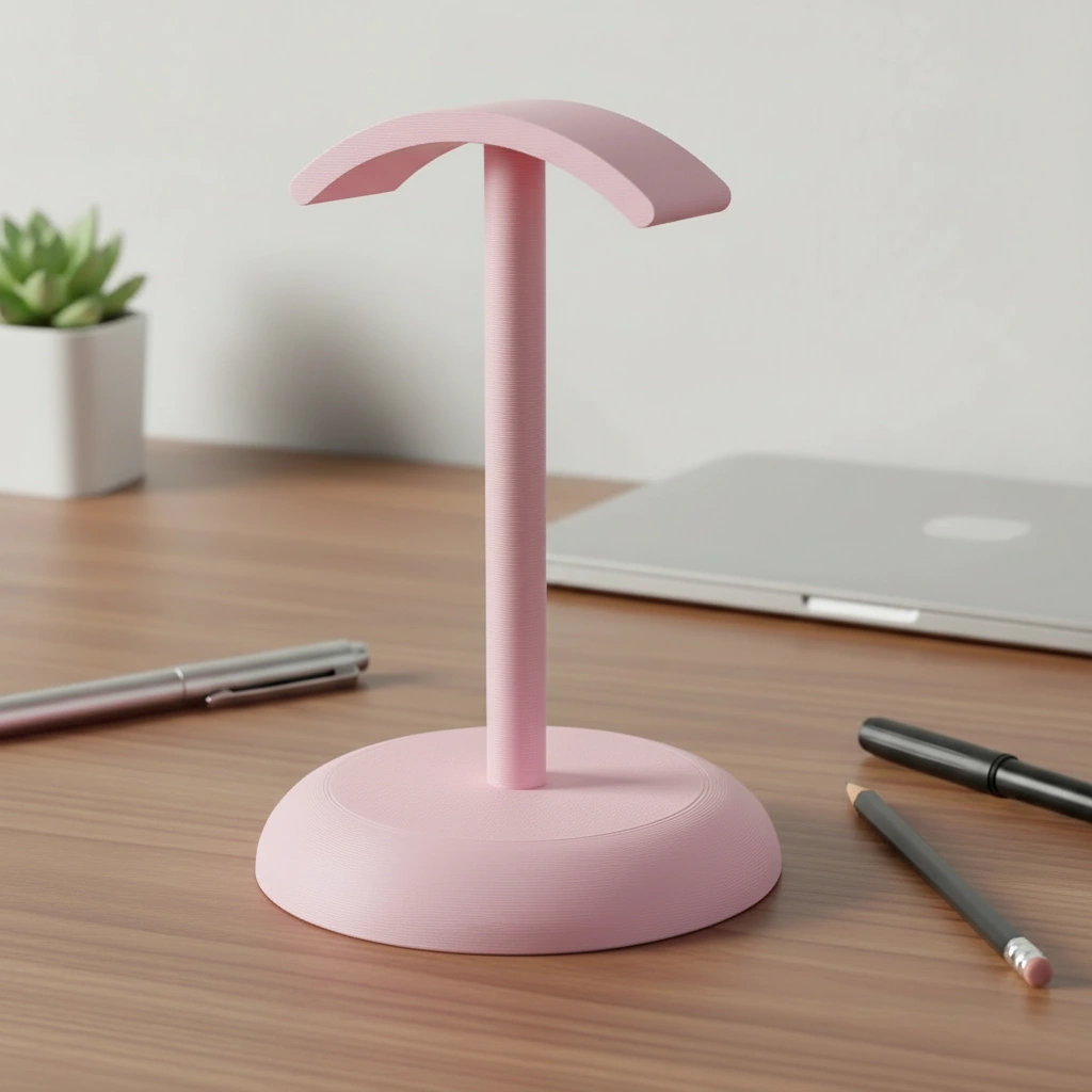 Suport Căști Audio Birou Design Minimalist Imprimat 3D - culoare Roz, imprimare 3D Vibecraft