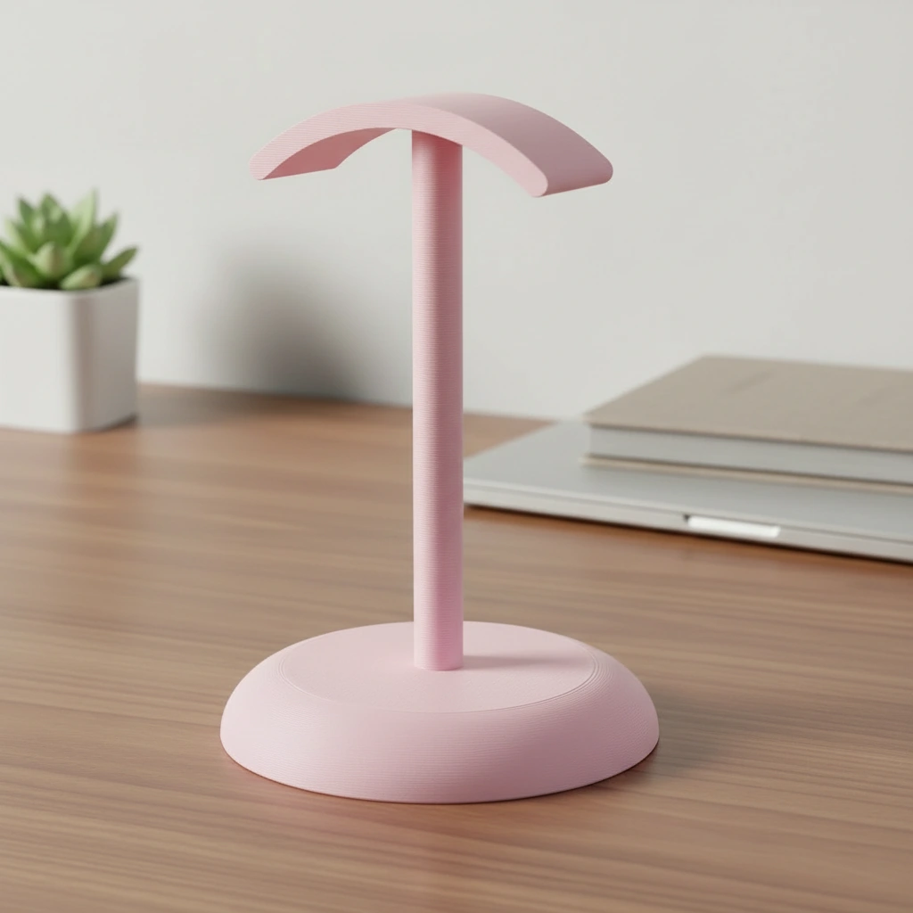 Suport Căști Audio Birou Design Minimalist Imprimat 3D - culoare Roz, imprimare 3D Vibecraft