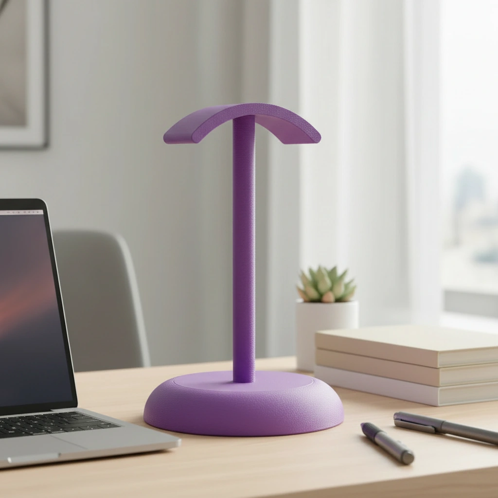 Suport Căști Audio Birou Design Minimalist Imprimat 3D - culoare Mov, imprimare 3D Vibecraft