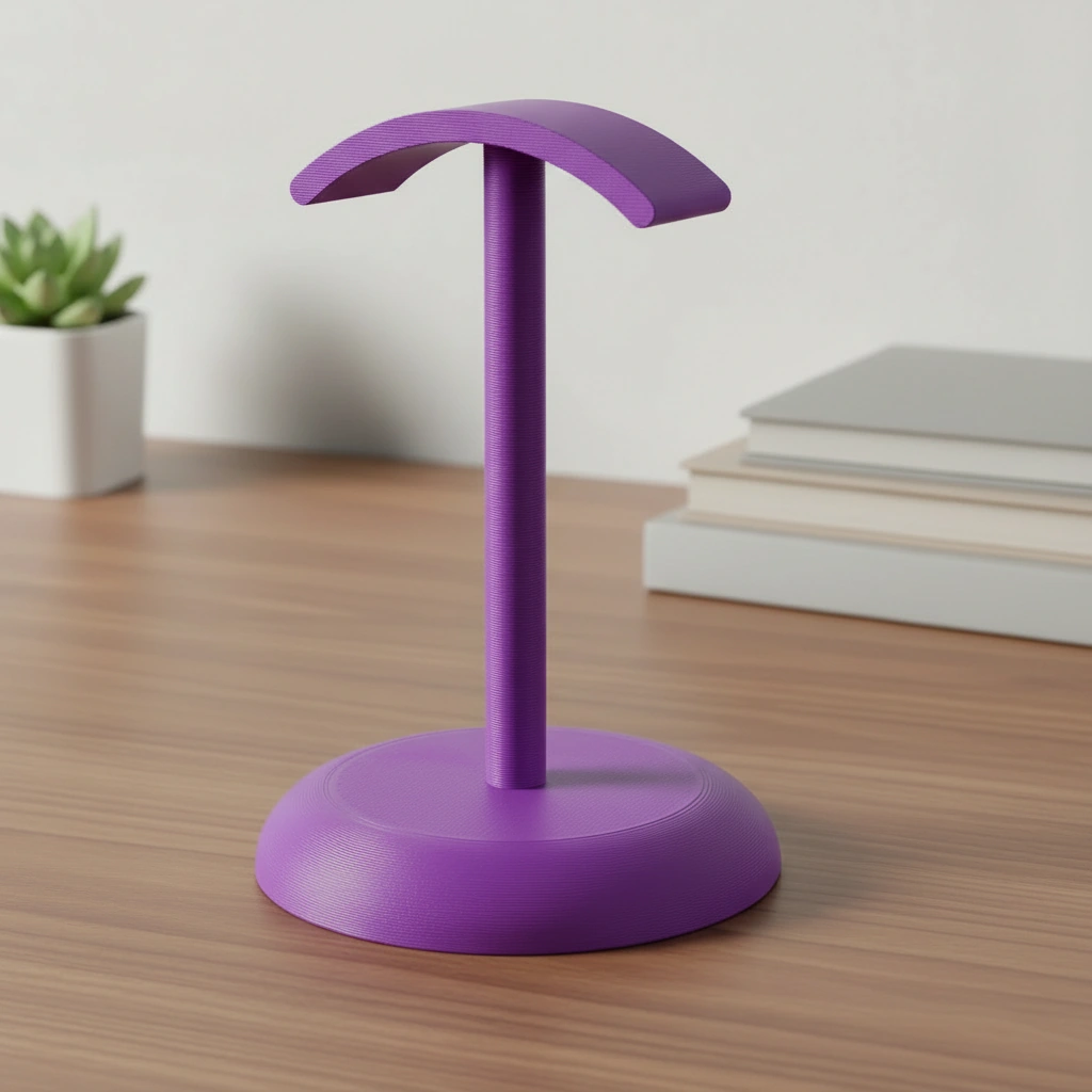 Suport Căști Audio Birou Design Minimalist Imprimat 3D - culoare Mov, imprimare 3D Vibecraft
