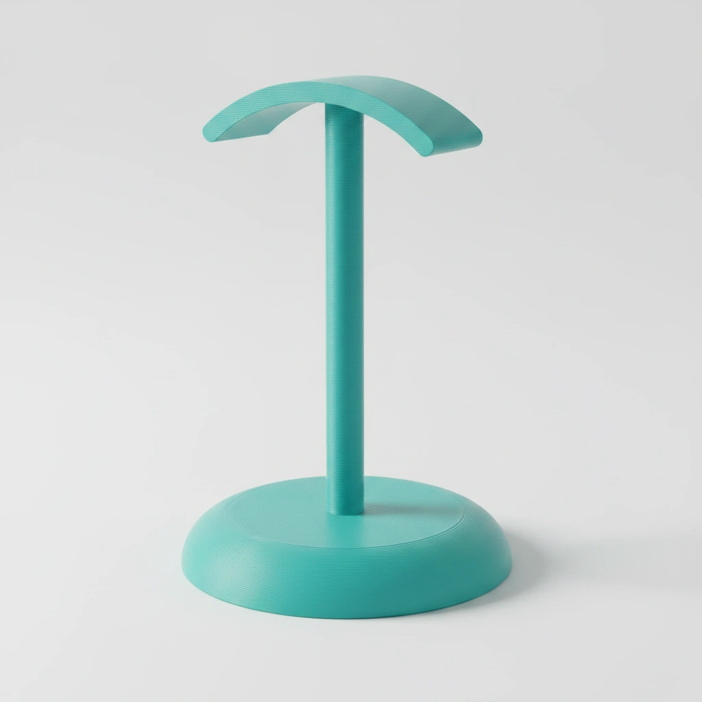 Suport Căști Audio Birou Design Minimalist Imprimat 3D - culoare Albastru verzui, imprimare 3D Vibecraft