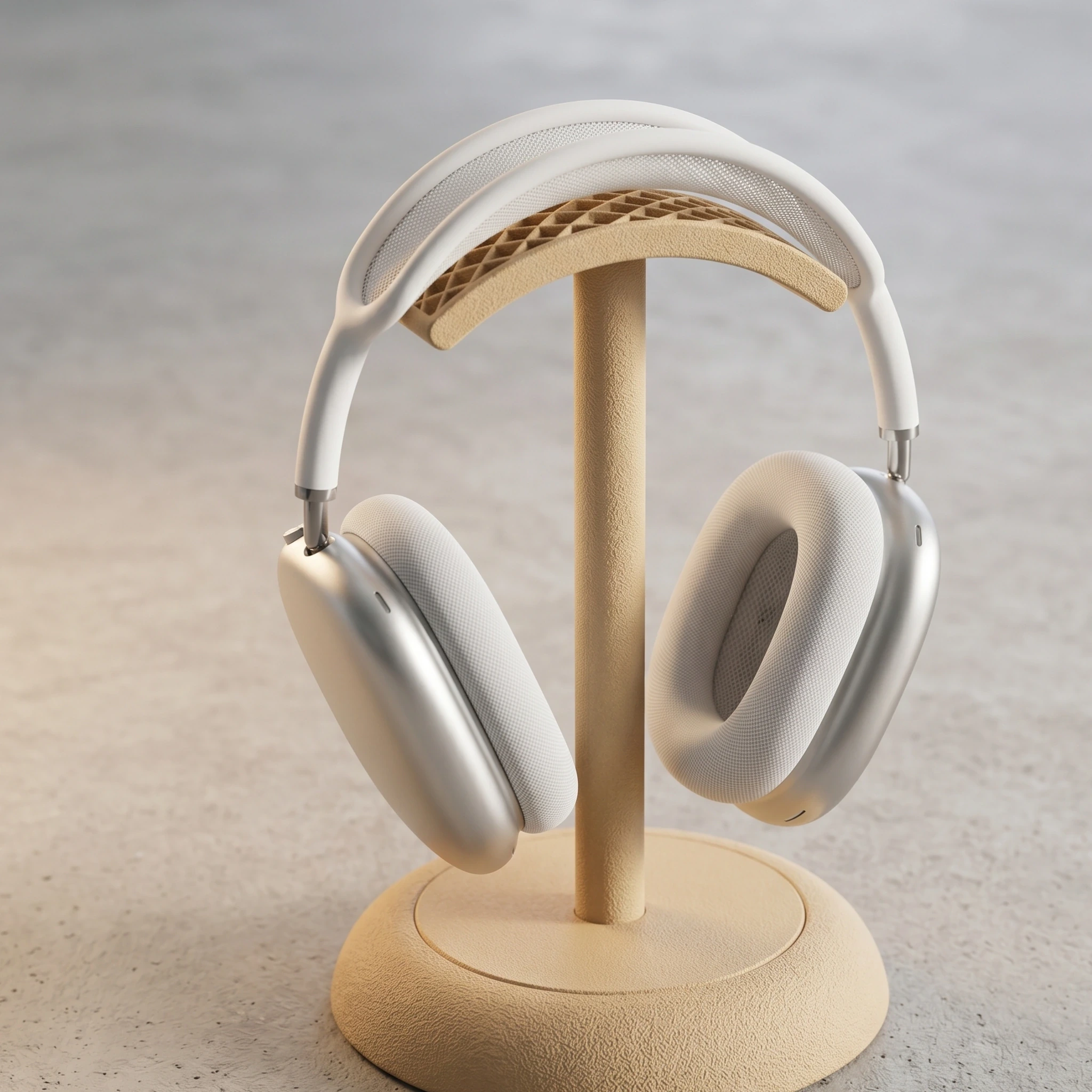 Suport Căști Audio Birou Design Minimalist Imprimat 3D - culoare white studio, produs imprimat 3D Vibecraft
