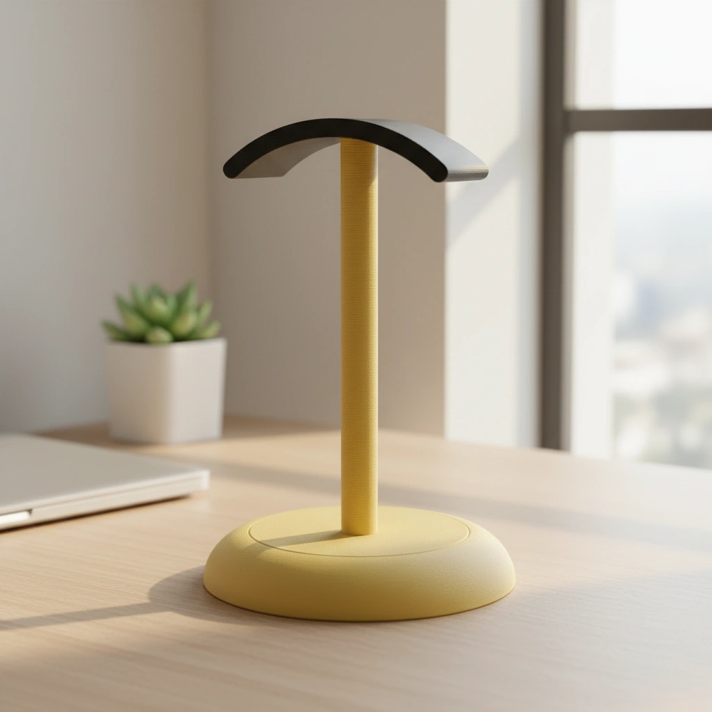 Suport Căști Audio Birou Design Minimalist Imprimat 3D - culoare Galben, imprimare 3D Vibecraft