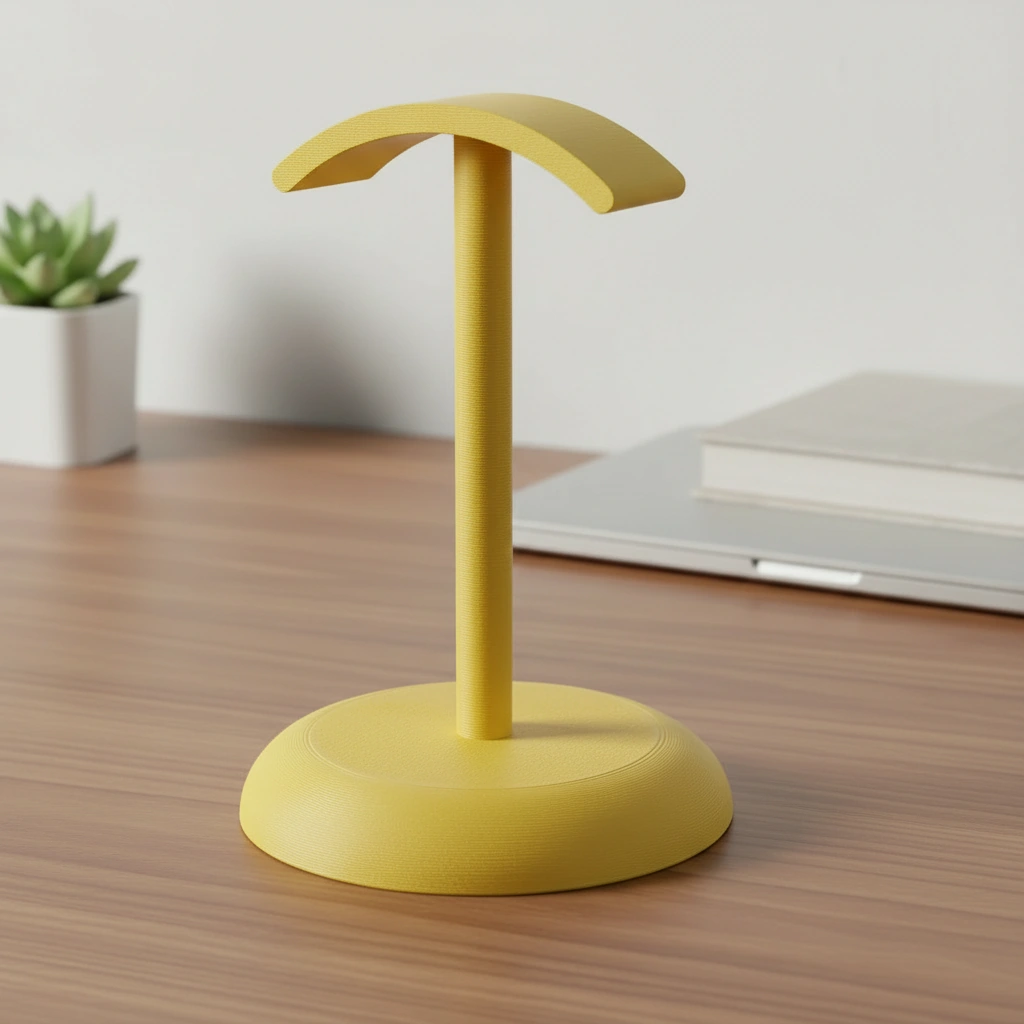 Suport Căști Audio Birou Design Minimalist Imprimat 3D - culoare Galben, imprimare 3D Vibecraft