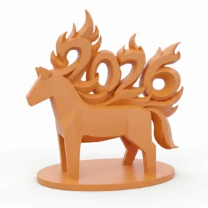 Figurină Decorativă Cal Simbolic Anul 2026 Design Modern - culoare vibecraft Figurină Decorativă Cal Simbolic Anul 2026 Design Modern orange studio, produs imprimat 3D Vibecraft