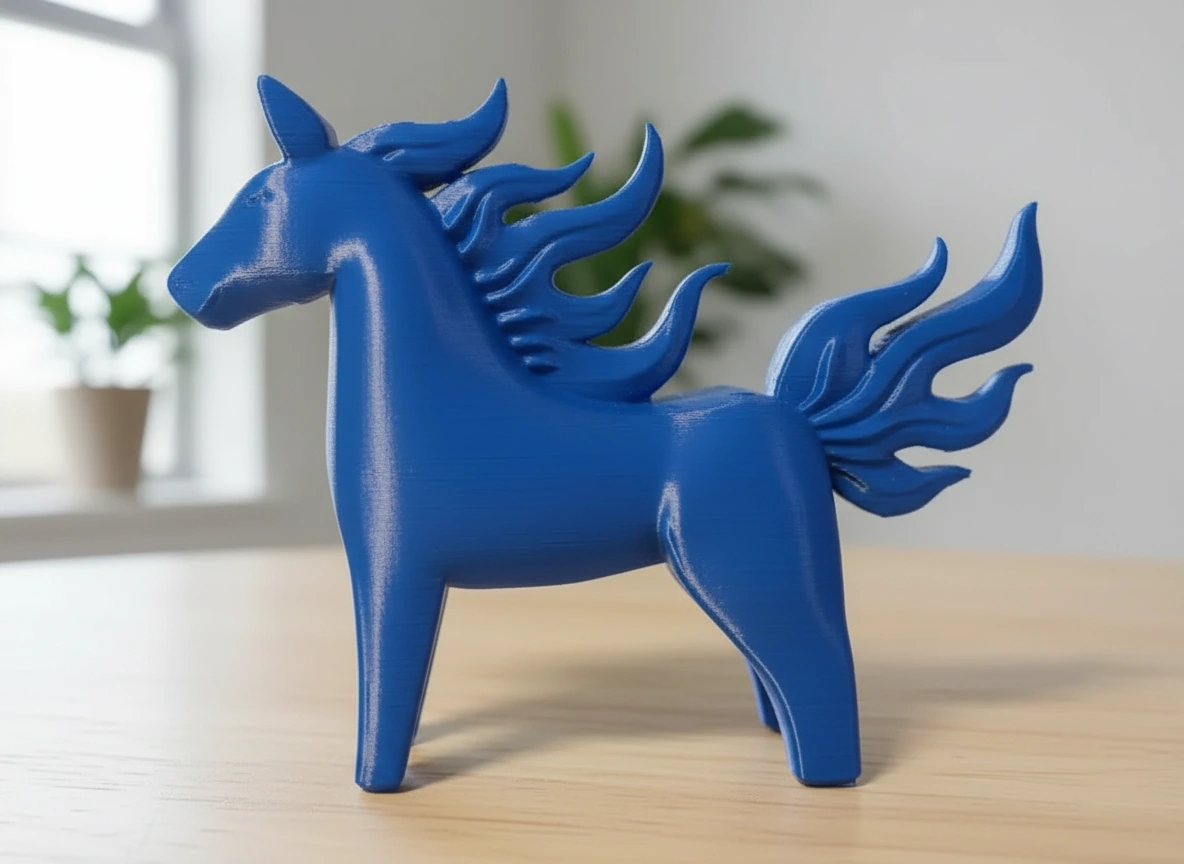 Figurină Decorativă Cal Energie Vitală Imprimată 3D - culoare Albastru, imprimare 3D Vibecraft