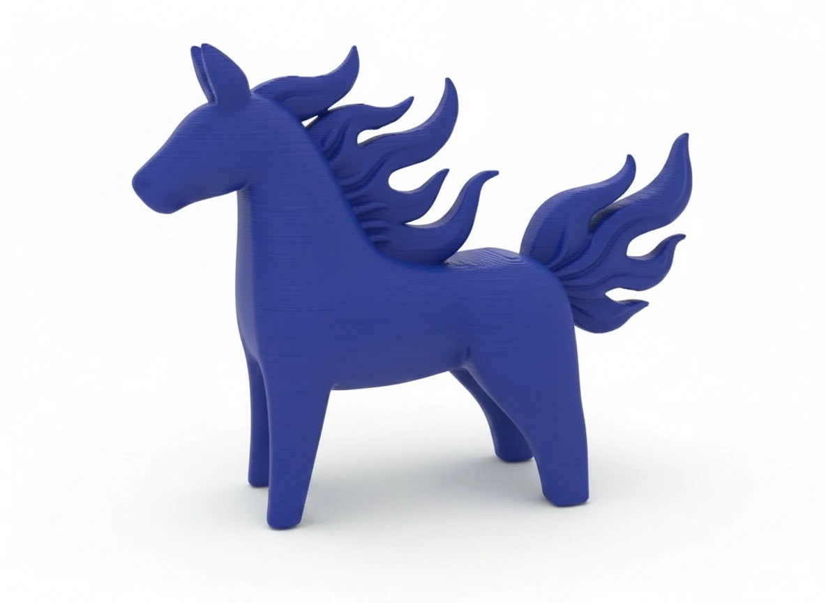 Figurină Decorativă Cal Energie Vitală Imprimată 3D - culoare Albastru, imprimare 3D Vibecraft