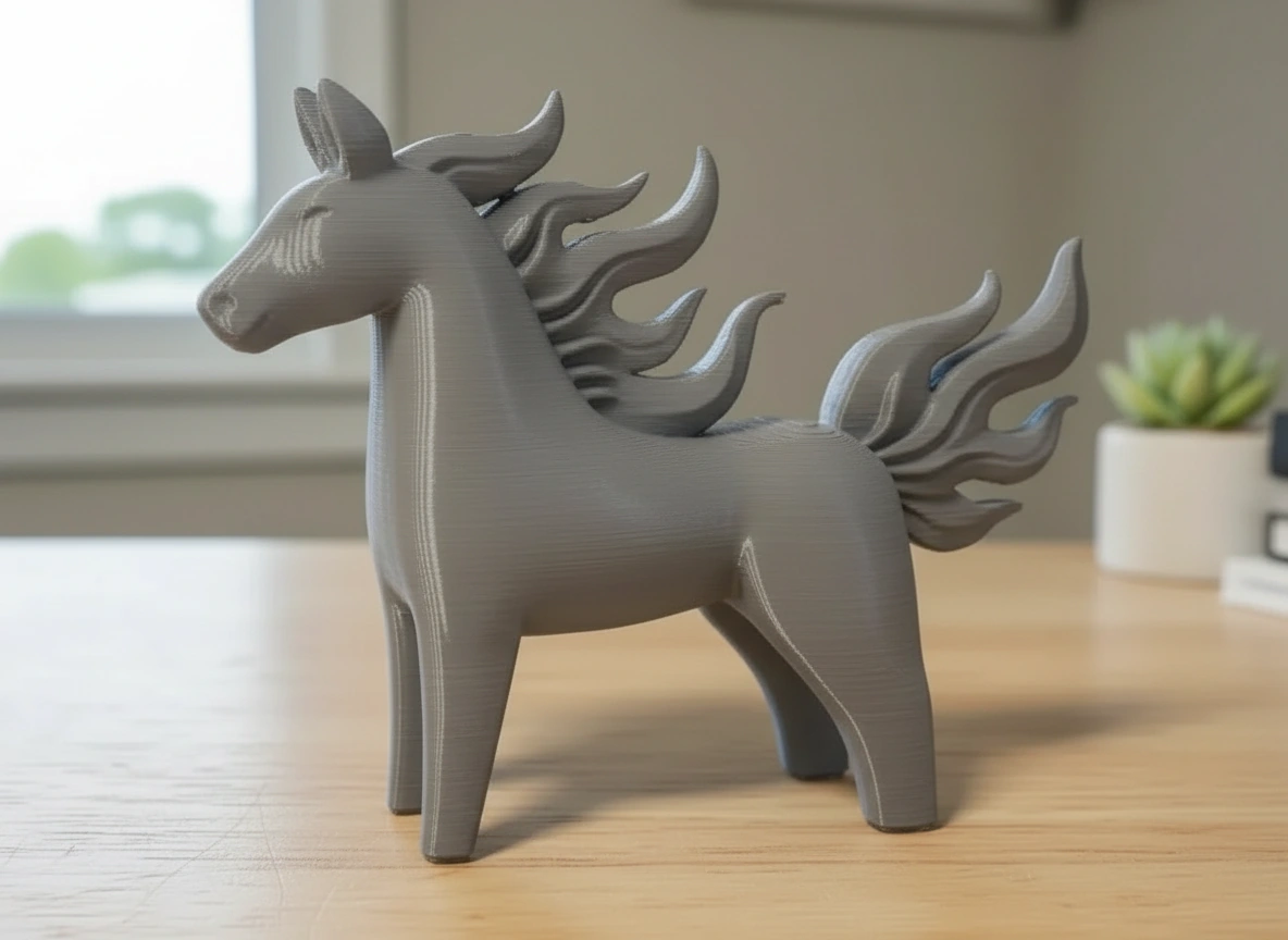 Figurină Decorativă Cal Energie Vitală Imprimată 3D - culoare Gri, imprimare 3D Vibecraft