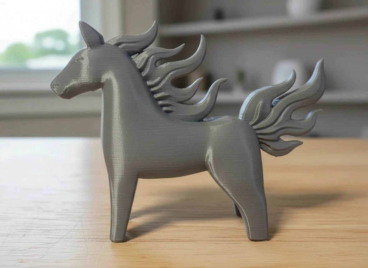Figurină Decorativă Cal Energie Vitală Imprimată 3D - culoare Gri, imprimare 3D Vibecraft