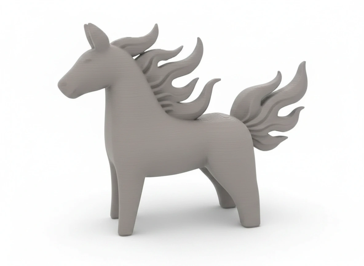 Figurină Decorativă Cal Energie Vitală Imprimată 3D - culoare Gri, imprimare 3D Vibecraft