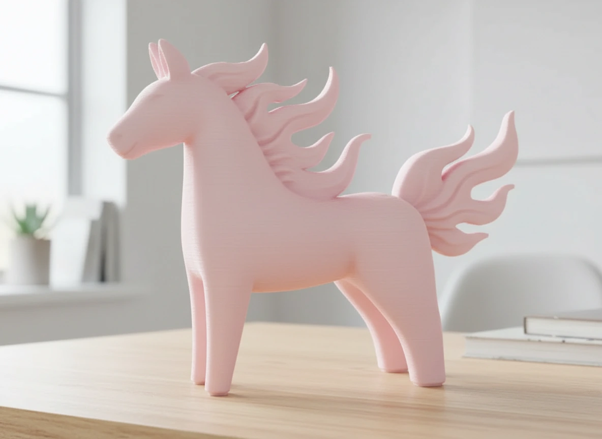 Figurină Decorativă Cal Energie Vitală Imprimată 3D - culoare Roz, imprimare 3D Vibecraft