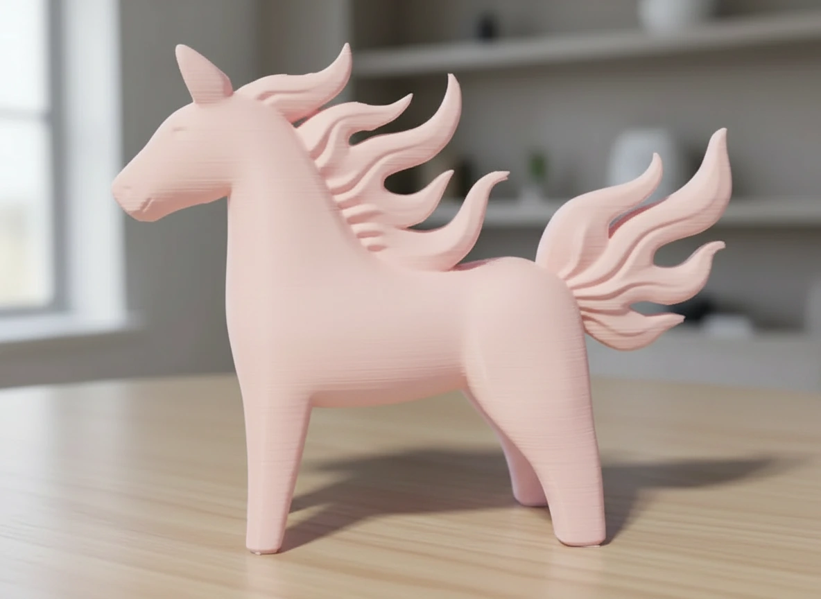 Figurină Decorativă Cal Energie Vitală Imprimată 3D - culoare Roz, imprimare 3D Vibecraft