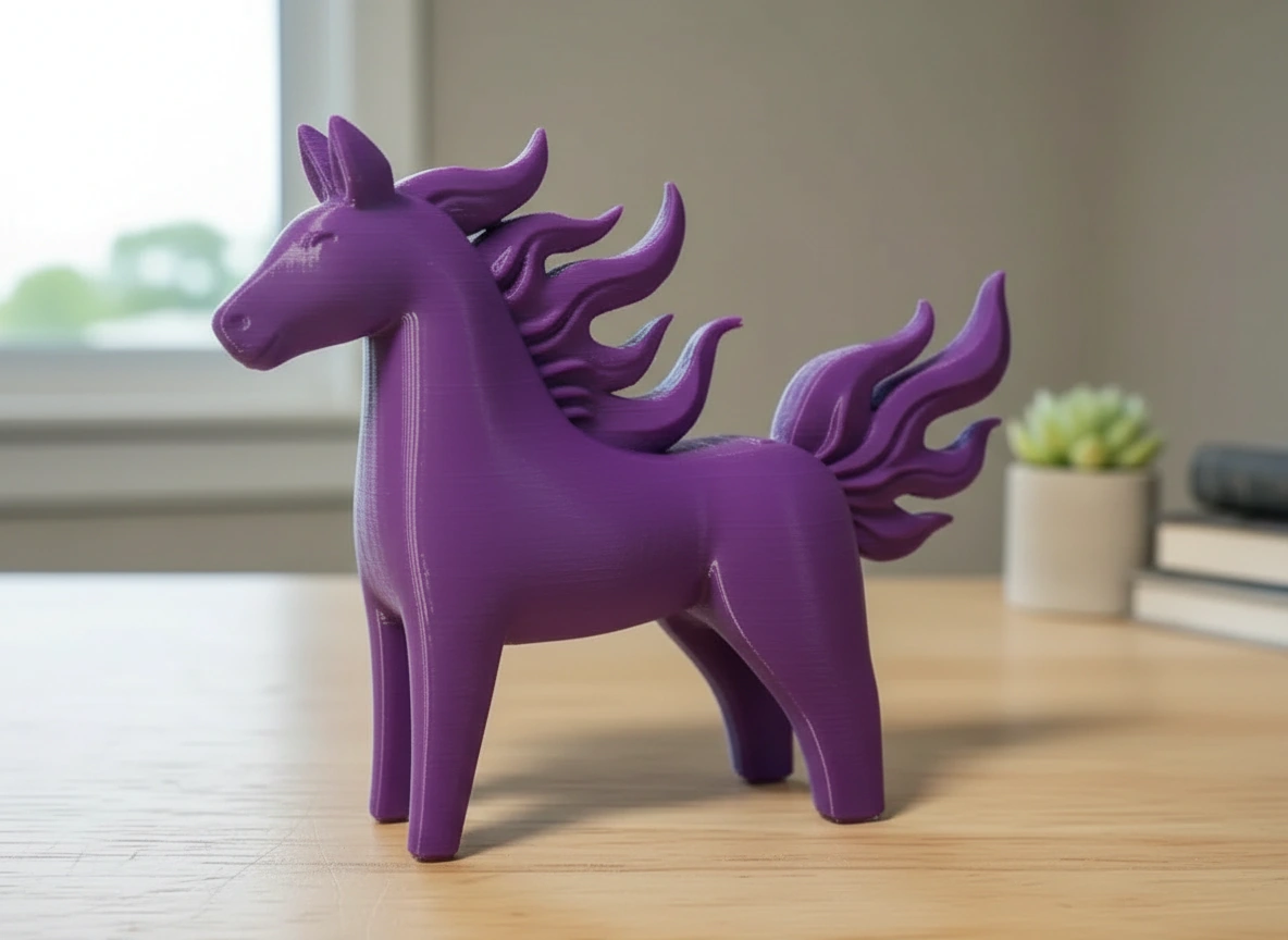 Figurină Decorativă Cal Energie Vitală Imprimată 3D - culoare Mov, imprimare 3D Vibecraft