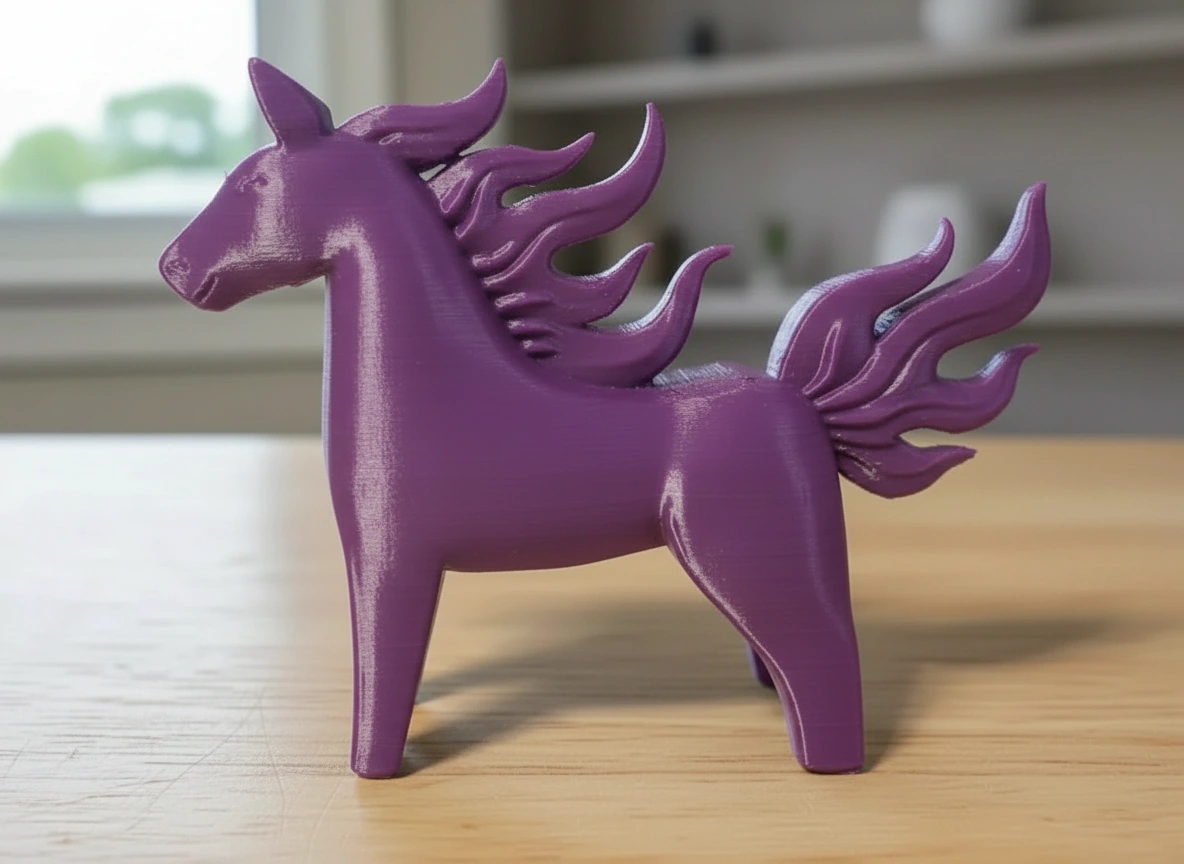 Figurină Decorativă Cal Energie Vitală Imprimată 3D - culoare Mov, imprimare 3D Vibecraft