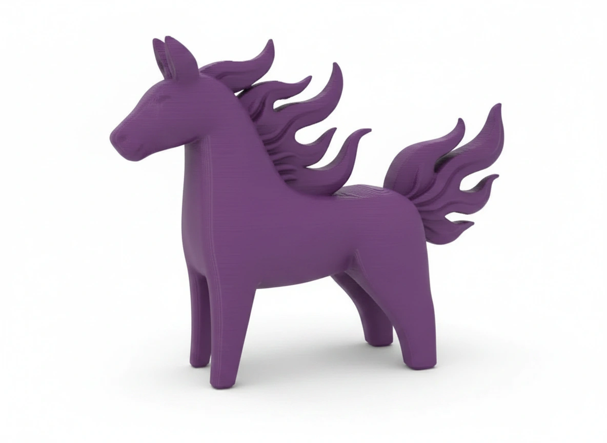 Figurină Decorativă Cal Energie Vitală Imprimată 3D - culoare Mov, imprimare 3D Vibecraft