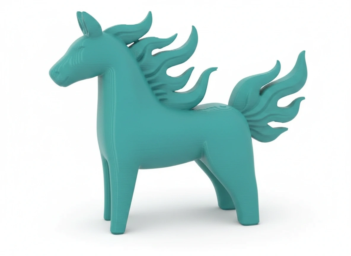 Figurină Decorativă Cal Energie Vitală Imprimată 3D - culoare Albastru verzui, imprimare 3D Vibecraft