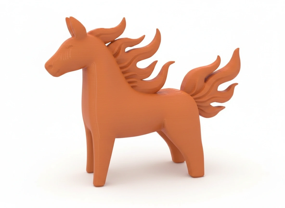 Figurină Decorativă Cal Energie Vitală Imprimată 3D - culoare vibecraft Figurină Decorativă Cal Energie Vitală Imprimată 3D orange studio, produs imprimat 3D Vibecraft