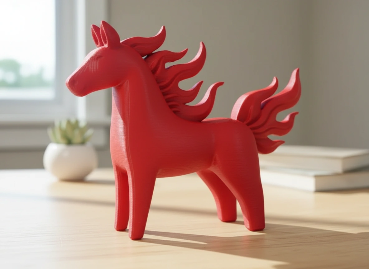 Figurină Decorativă Cal Energie Vitală Imprimată 3D - culoare vibecraft Figurină Decorativă Cal Energie Vitală Imprimată 3D red lifestyle, produs imprimat 3D Vibecraft
